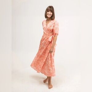 Tuckernuck Beau & Ro the Casey dress in pink coral size S